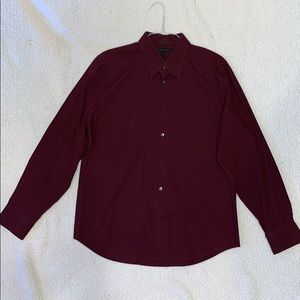 Men’s Maroon Long Sleeve Dress Shirt